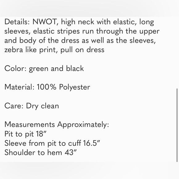 Ghospell Green High Neck Long Sleeve Maxi Dress Small NWOT - Picture 7 of 8